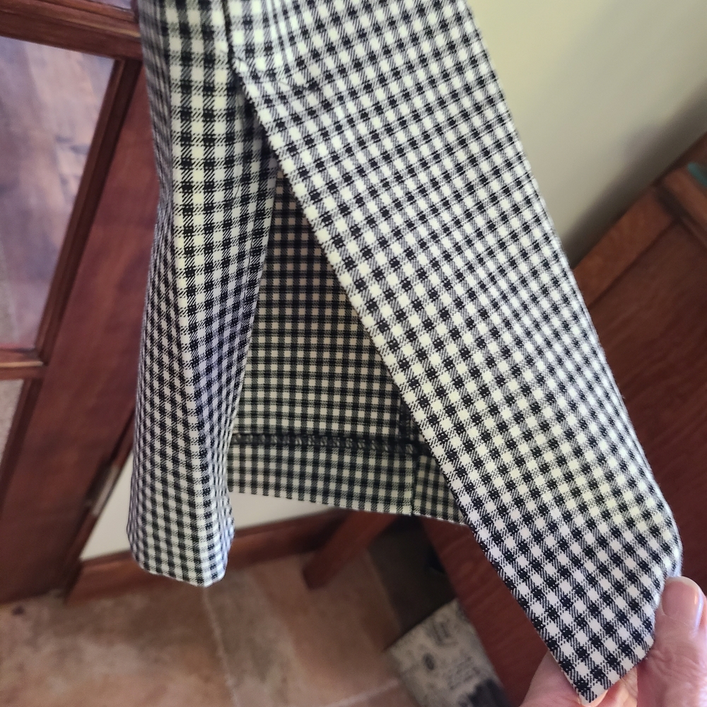 Classic Black and White Checkered Flare Pants Sz 8 - Picture 2 of 4